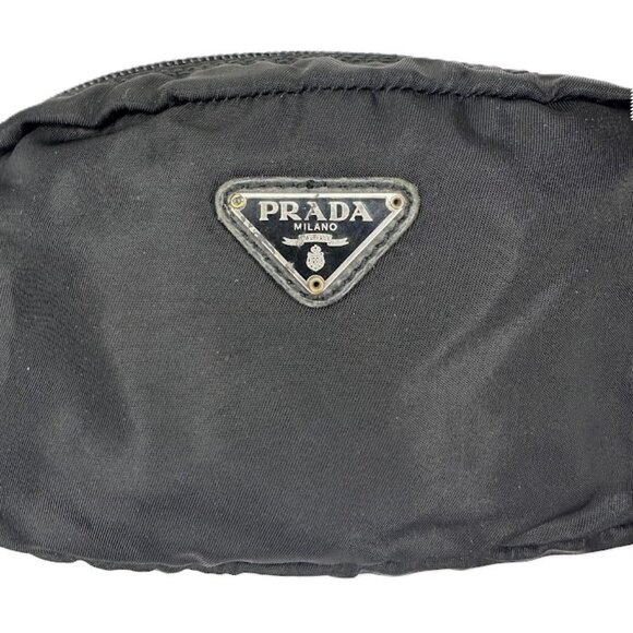 Vintage Prada Black Nylon Cosmetic Pouch Case Clutch - Picture 5 of 5